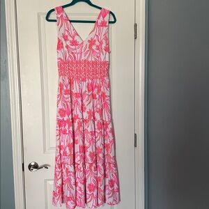 Lilly Pulitzer Skylar Midi Dress Lovely Long Stems - size M